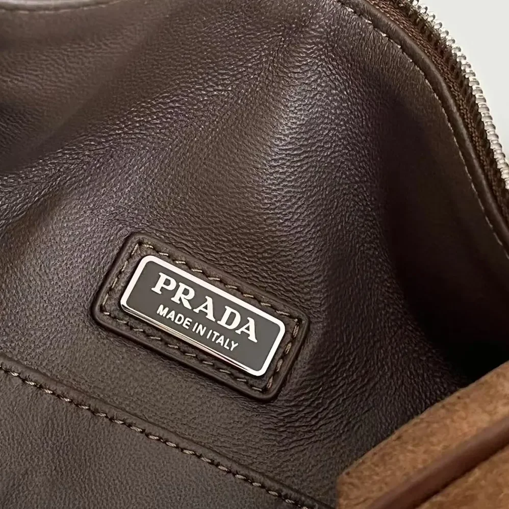 Prada Suede Leather Shoulder Bag for Unisex in Coffee Prada Suede Leather Shoulder Bag for Unisex in Coffee