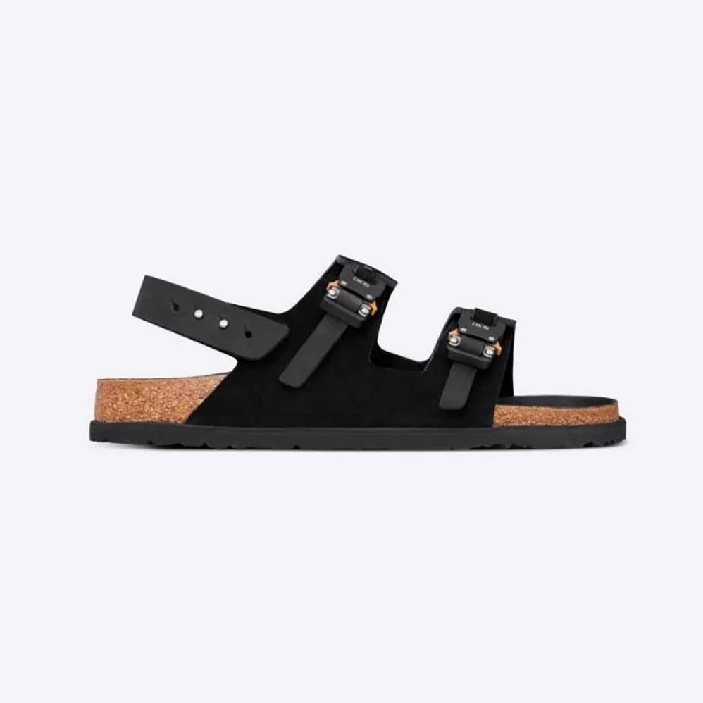 Dior By Birkenstock Milano Sandal Black Nubuck Calfskin for Men