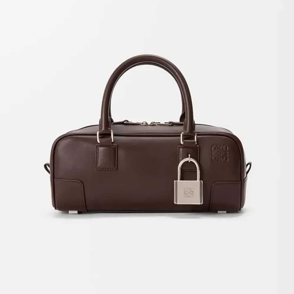 Loewe Amazona 23 Cropped Bag in Shiny Calfskin for Women in Squirrel Loewe Amazona 23 Cropped Bag in Shiny Calfskin for Women in Squirrel