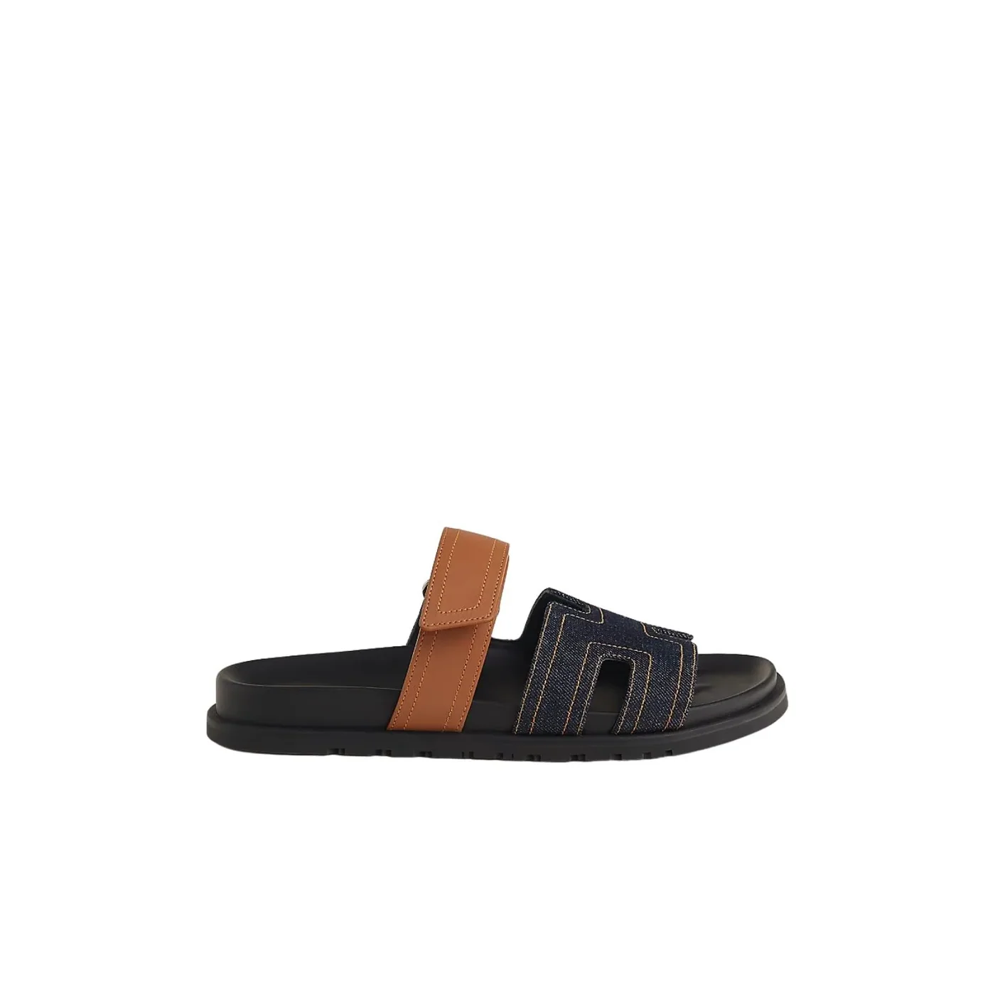 Hermes Chypre Sandals Blue Brut in Natural Hermes Chypre Sandals Blue Brut in Natural