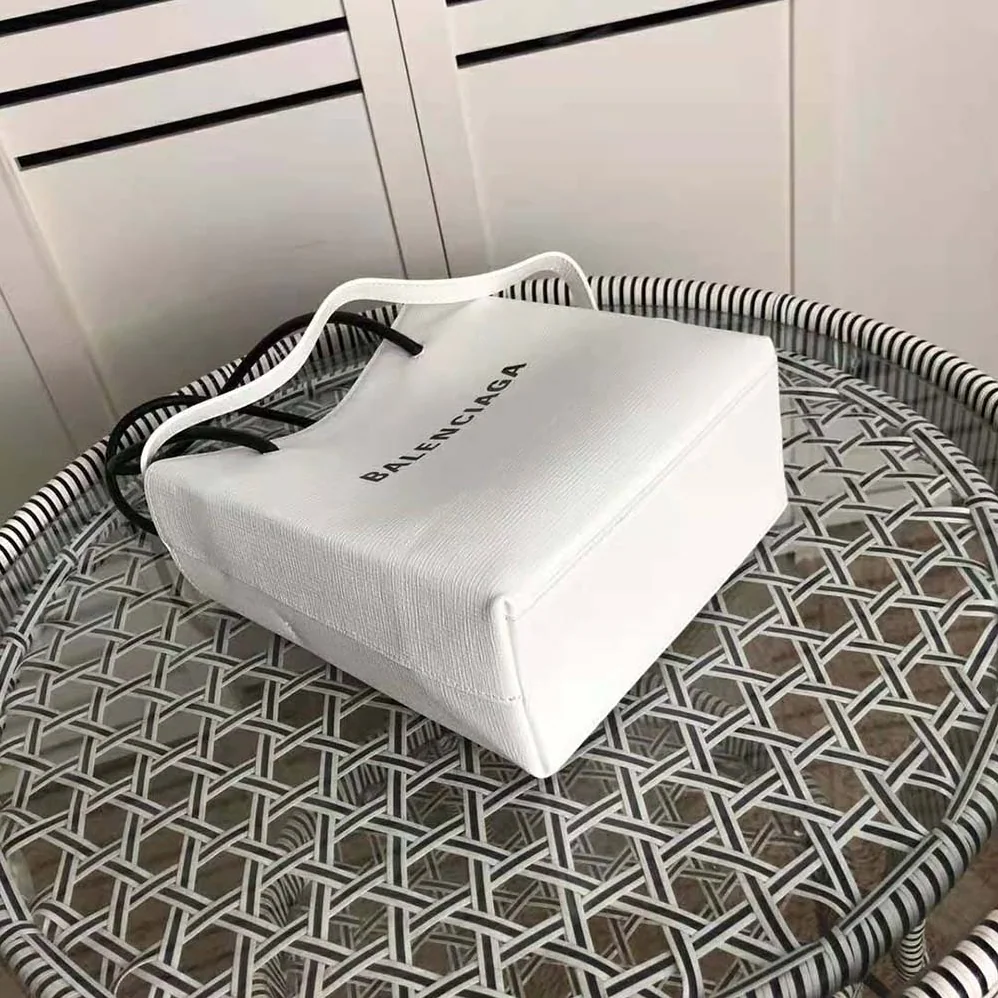Balenciaga Shopping XXS North South Tote Bag in Squared Calfskin Bag for Women in White Balenciaga Shopping XXS North South Tote Bag in Squared Calfskin Bag for Women in White