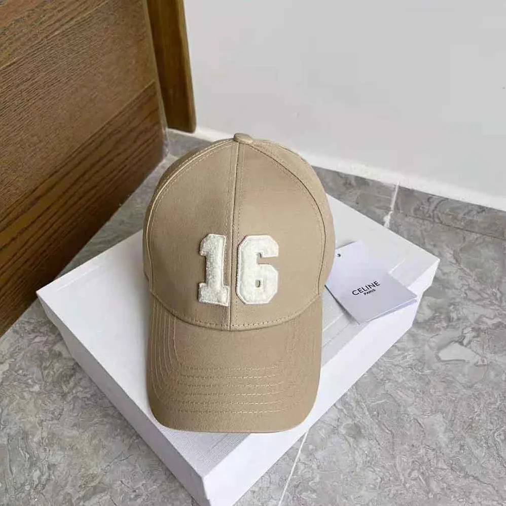 Celine 16 Patch Cotton Baseball Cap for Women in Beige