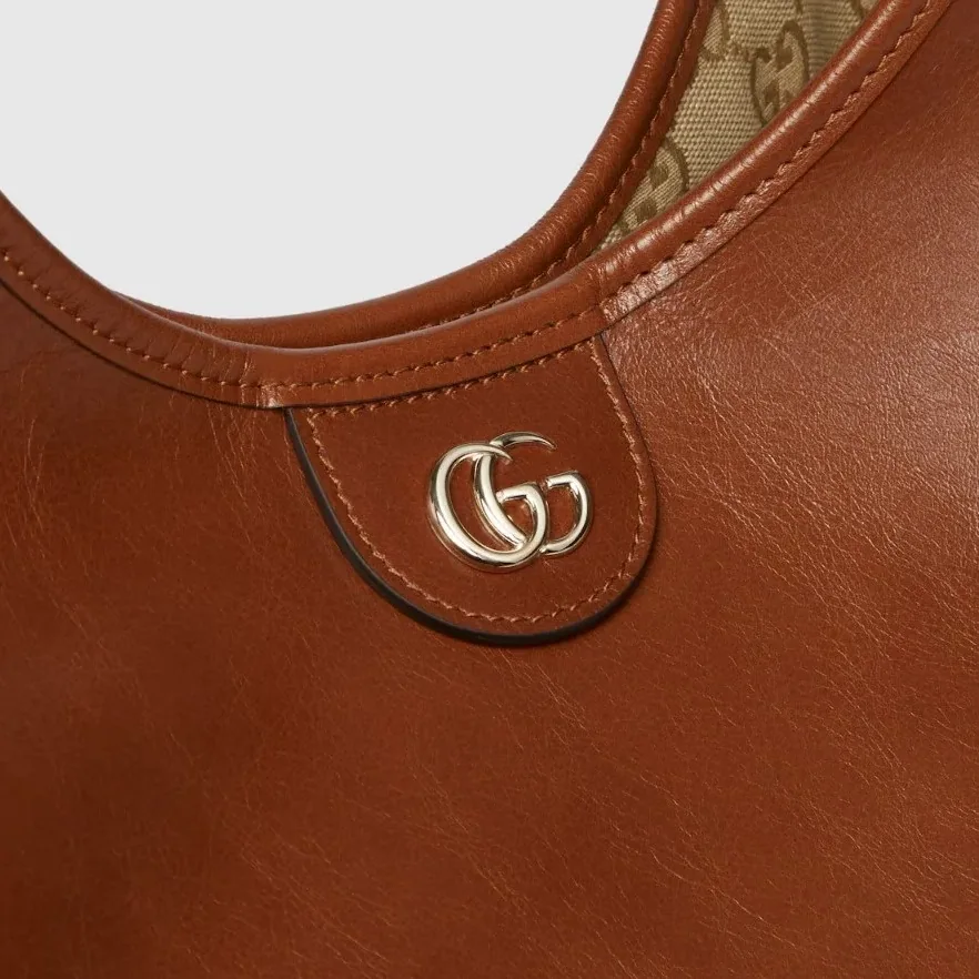 Gucci Giglio Large Tote Bag in Dark Brown Gold Hardware