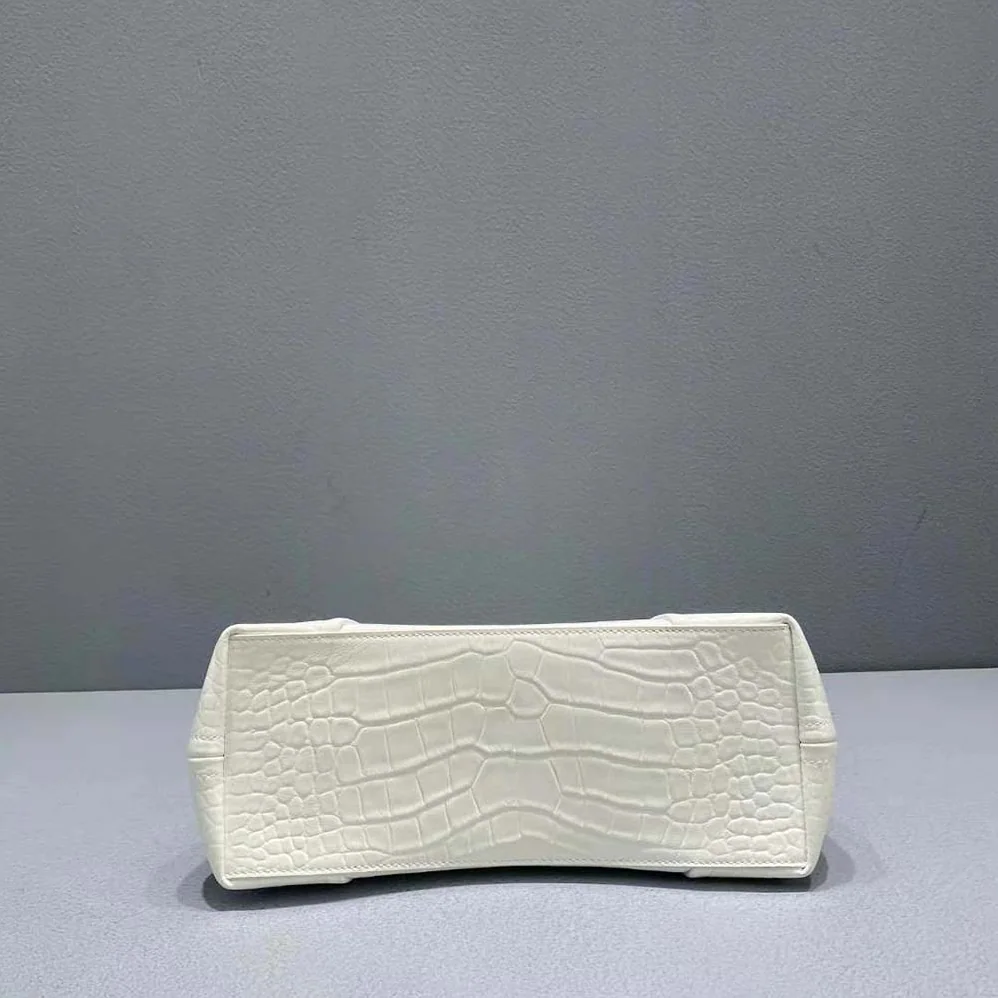 Balenciaga Editor Small Bag in Extra Supple Crocodile Embossed Calfskin in White for Women Balenciaga Editor Small Bag in Extra Supple Crocodile Embossed Calfskin in White for Women