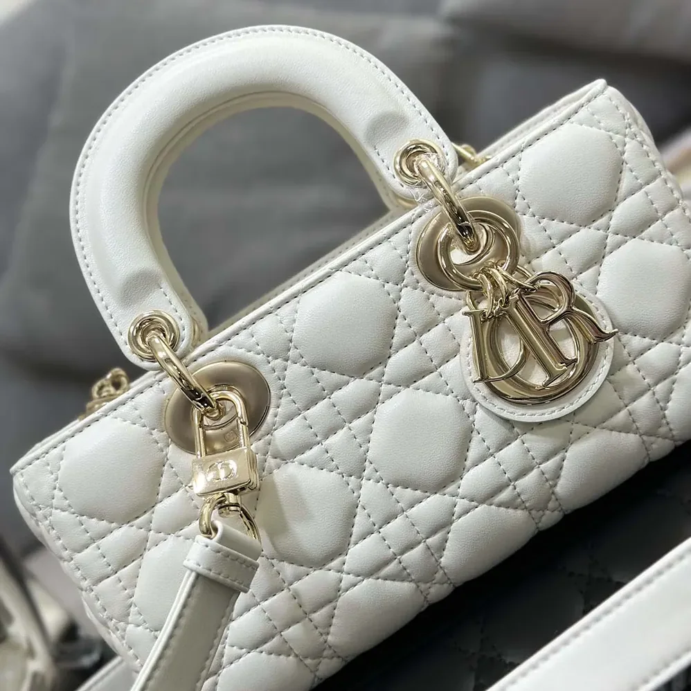 Dior Small Lady D-Joy Bag Latte Cannage Lambskin for Women