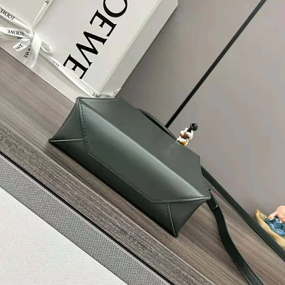 Loewe Standard A5 Tote in Sleek Calfskin for Women in Green Loewe Standard A5 Tote in Sleek Calfskin for Women in Green