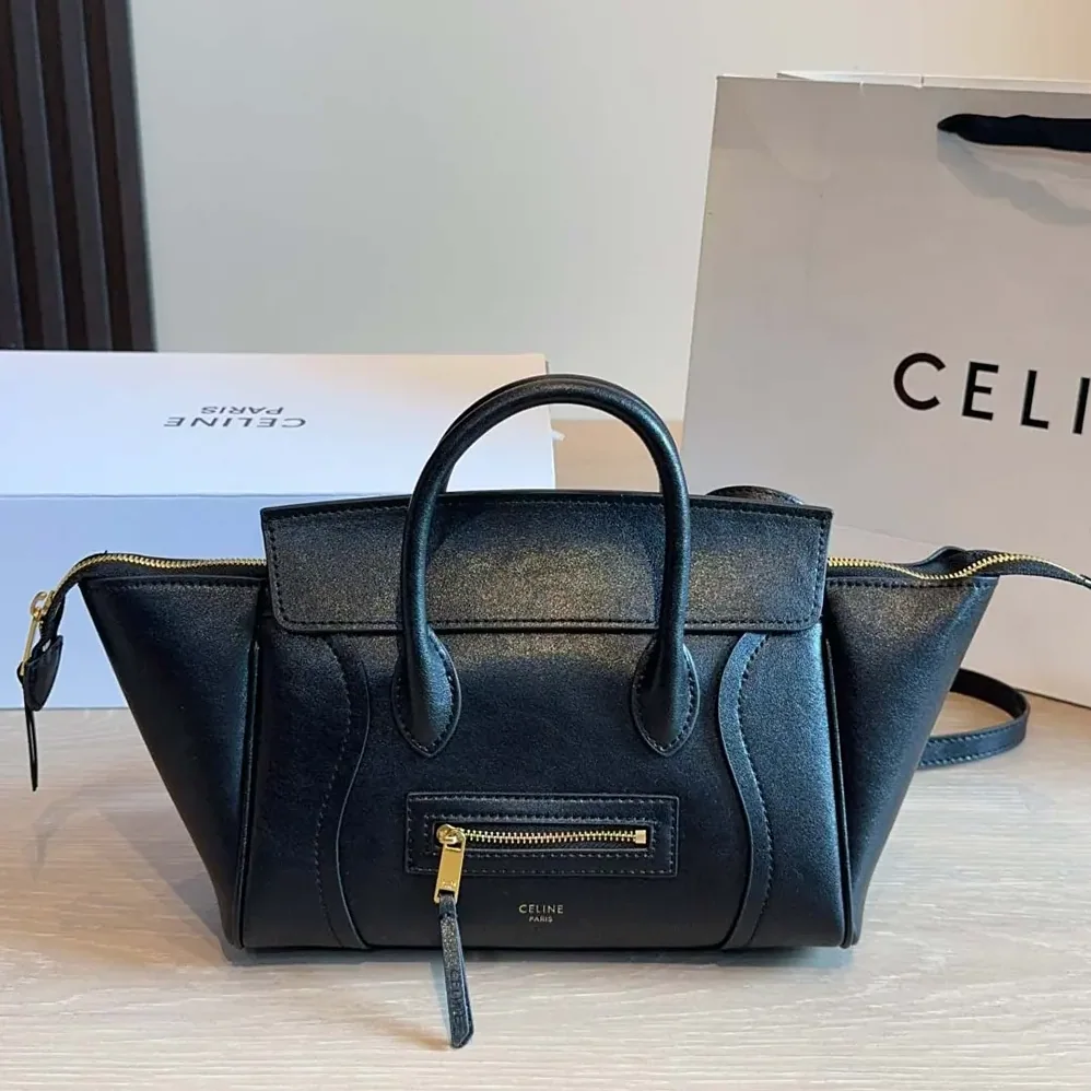 Celine Little Luggage in Grained Calfskin for Women in Black Celine Little Luggage in Grained Calfskin for Women in Black