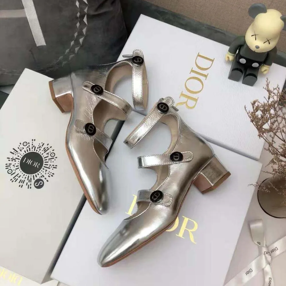 Dior D-Doll Pump Silver for Women in Tone Shiny Laminated Calfskin Dior D-Doll Pump Silver for Women in Tone Shiny Laminated Calfskin