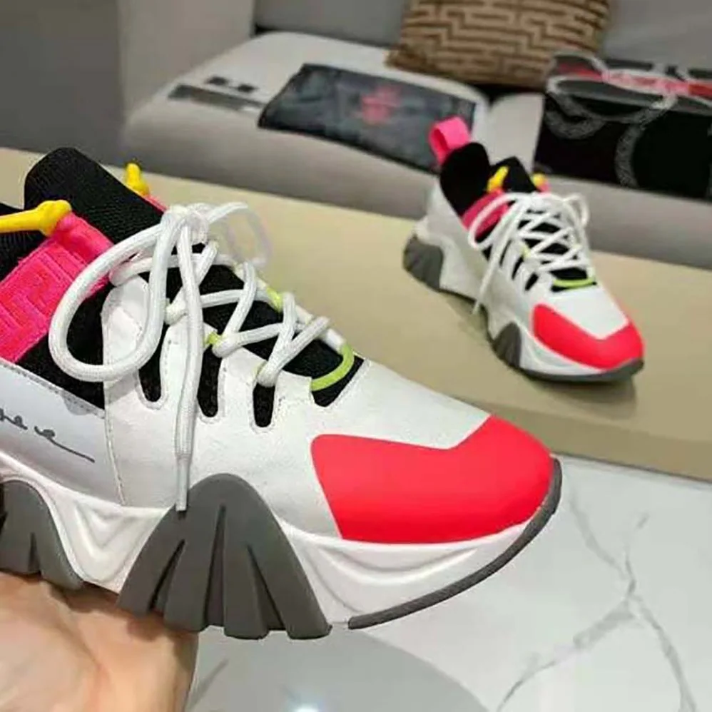 Versace Squalo Knit Sneakers for Women in Pink