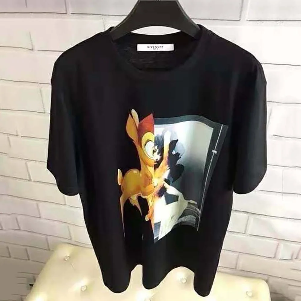 Givenchy Oversized Bambi Printed T-Shirt for Men in Black Givenchy Oversized Bambi Printed T-Shirt for Men in Black