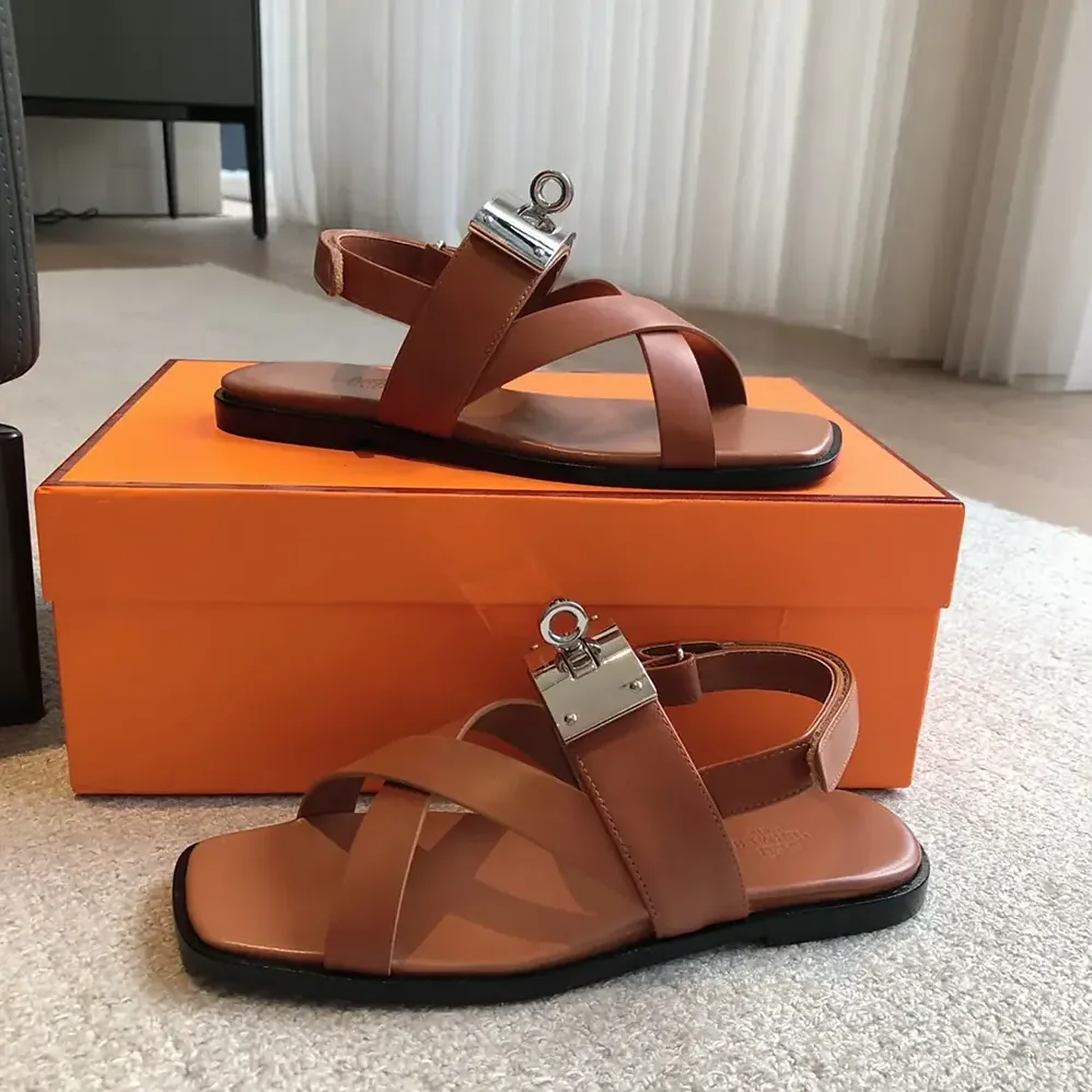 Hermes Ines Sandal-Brown H241155Z for Women