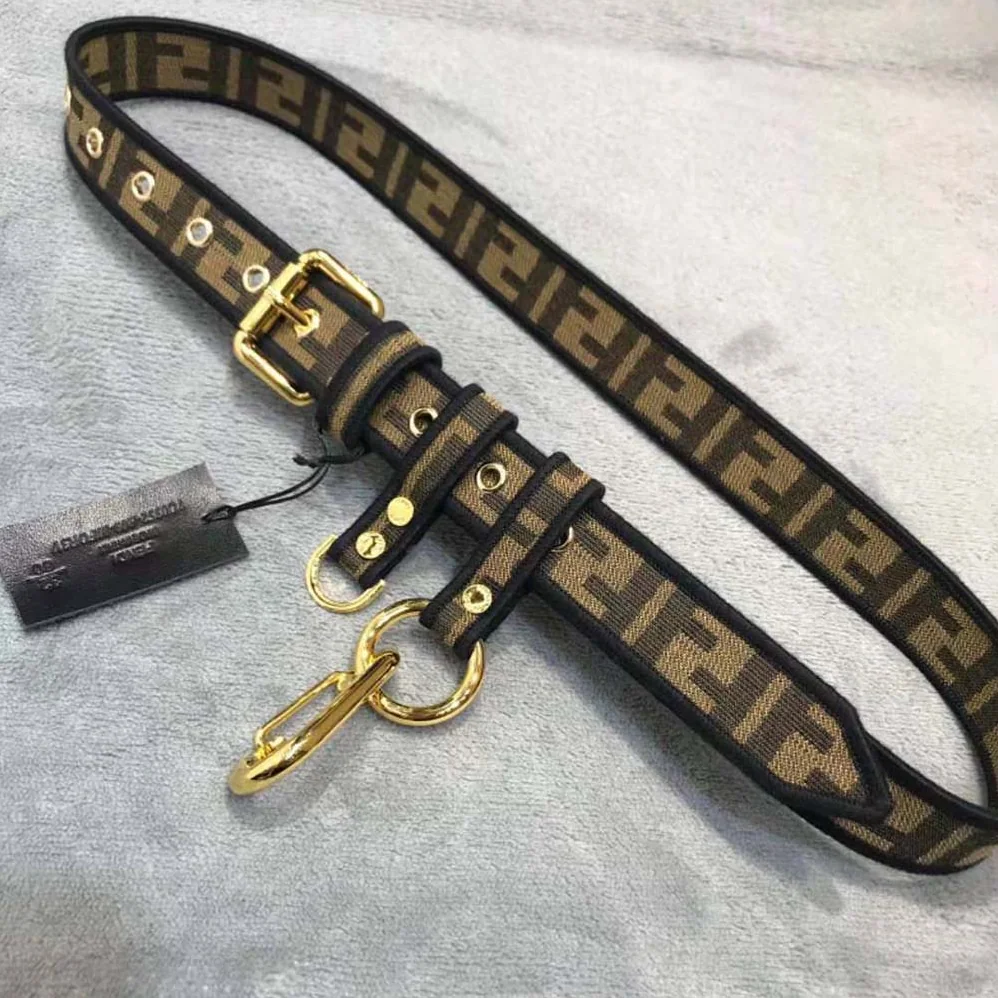 Fendi Brown Fabric Belt for Women