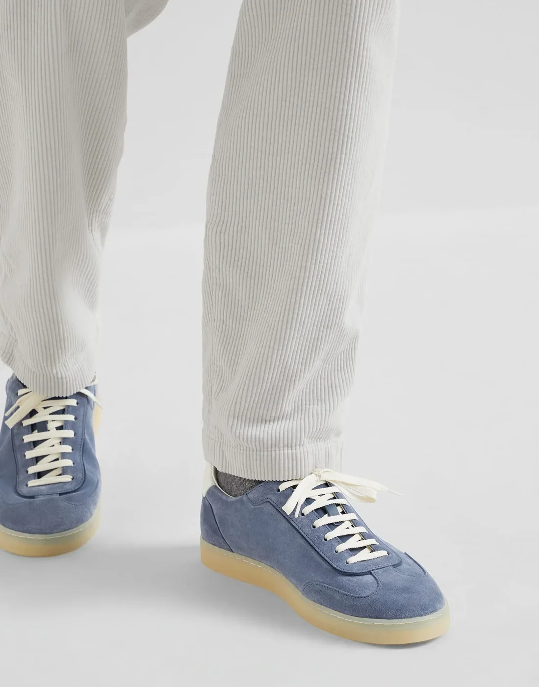 Brunello Cucinelli Washed Suede Azure Sneakers 252MZUSGGJ336 Brunello Cucinelli Washed Suede Azure Sneakers 252MZUSGGJ336