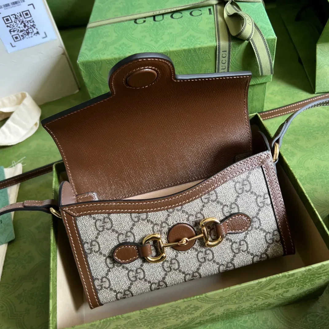 Gucci Horsebit 1955 Mini Bag Beige / GG