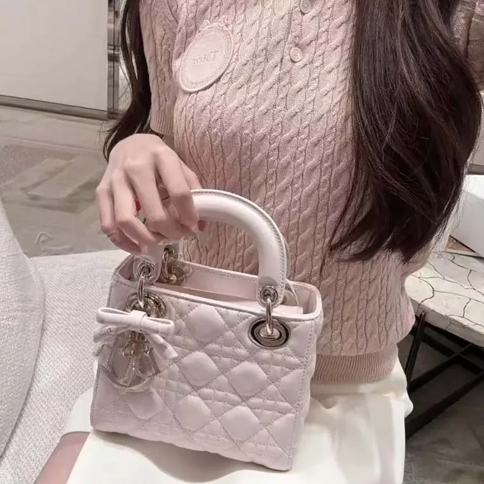 Dior Mini Lady Dior Bag with Chain Ballet Pink Cannage Lambskin for Women Dior Mini Lady Dior Bag with Chain Ballet Pink Cannage Lambskin for Women