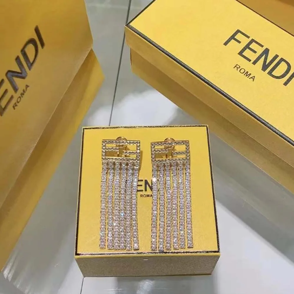 Fendi Baguette Earrings Silver for Women in Colored Earrings Fendi Baguette Earrings Silver for Women in Colored Earrings
