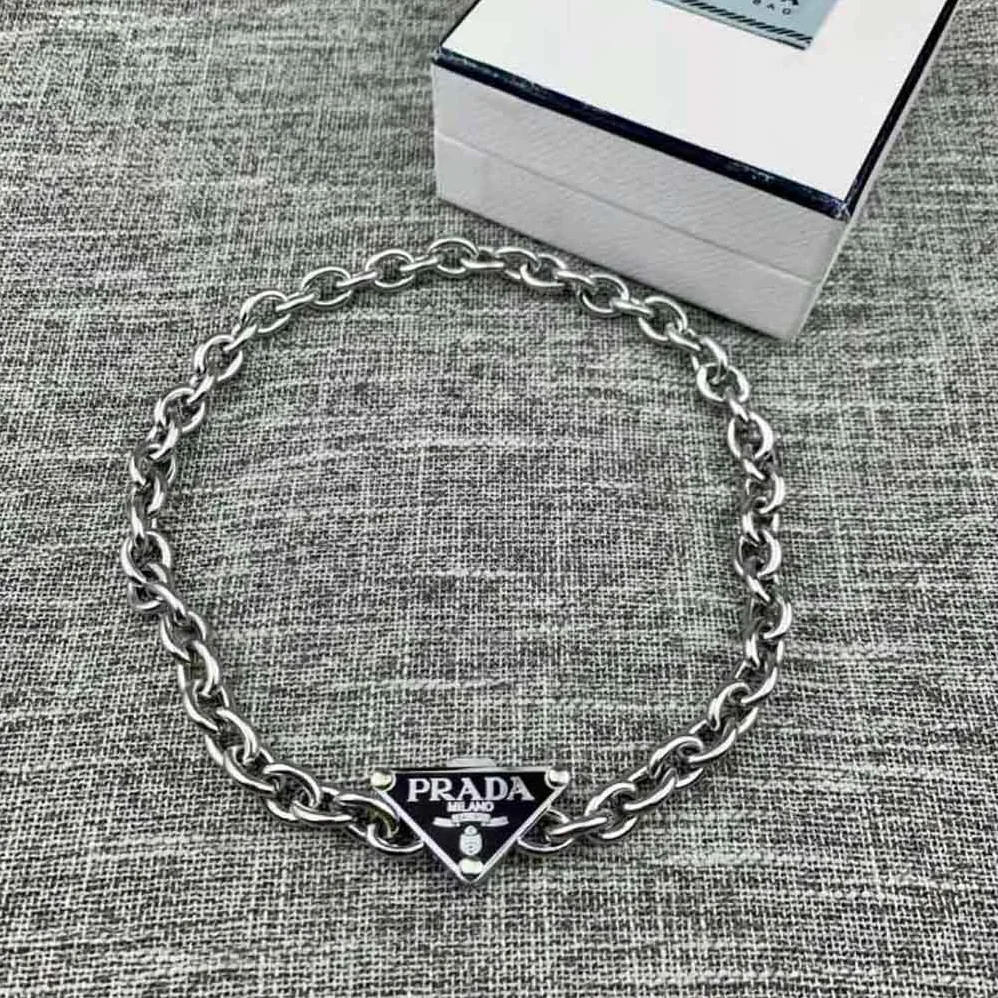Prada Symbole Necklace 925 Sterling Silver for Women Prada Symbole Necklace 925 Sterling Silver for Women