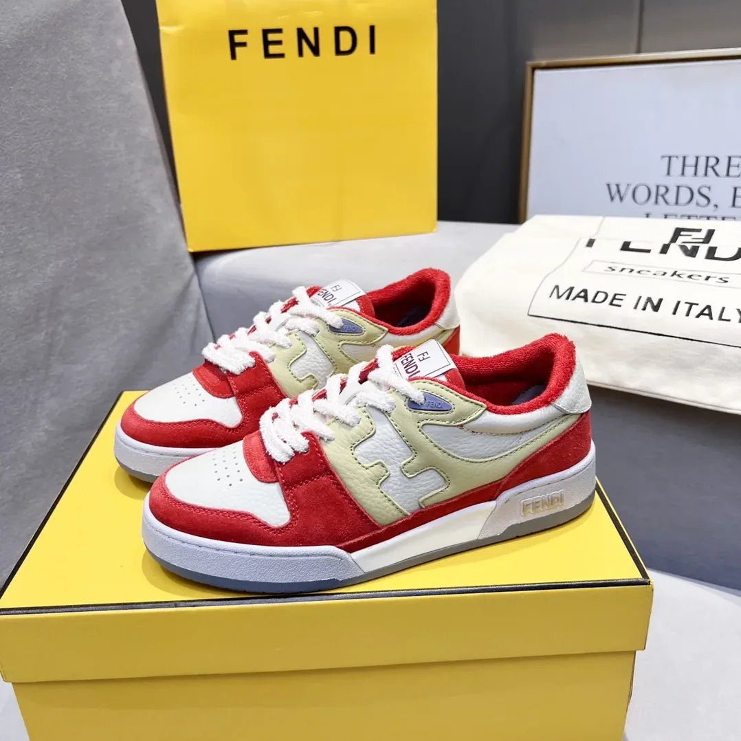 Fendi FD Match Low Tops Sneakers Red 7E1493AI1NF1H1D Fendi FD Match Low Tops Sneakers Red 7E1493AI1NF1H1D