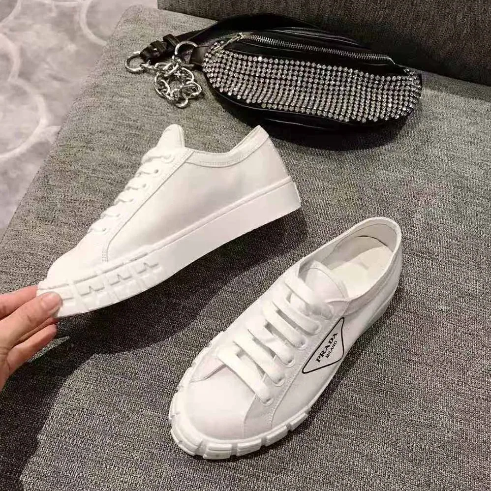 Prada Gabardine Fabric Sneakers for Women in White