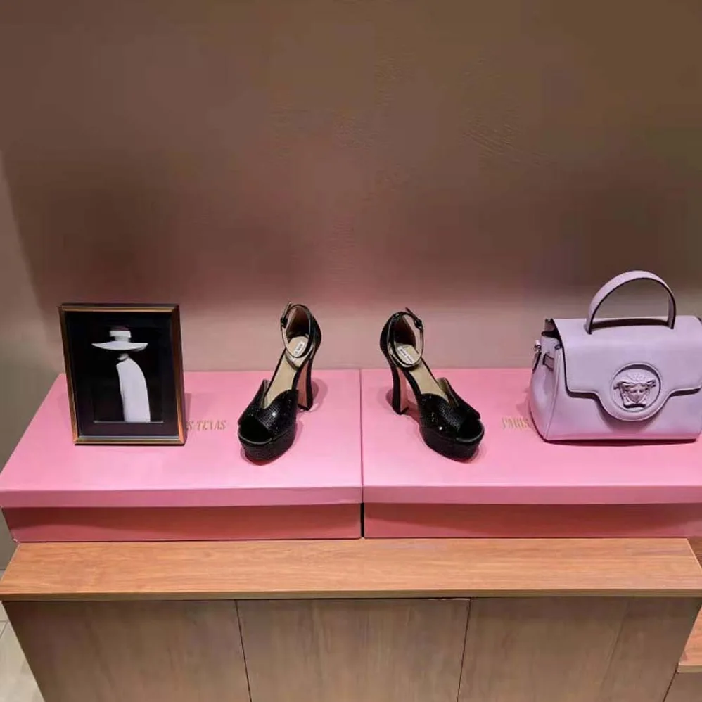 Miu Miu Satin Platform Sandals with Crystals for Women in Black