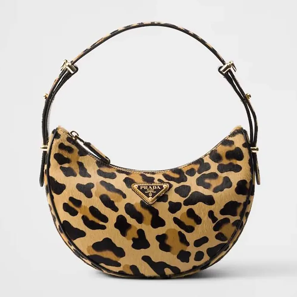 Prada Arqué Printed Leather Shoulder Bag for Women Prada Arqué Printed Leather Shoulder Bag for Women