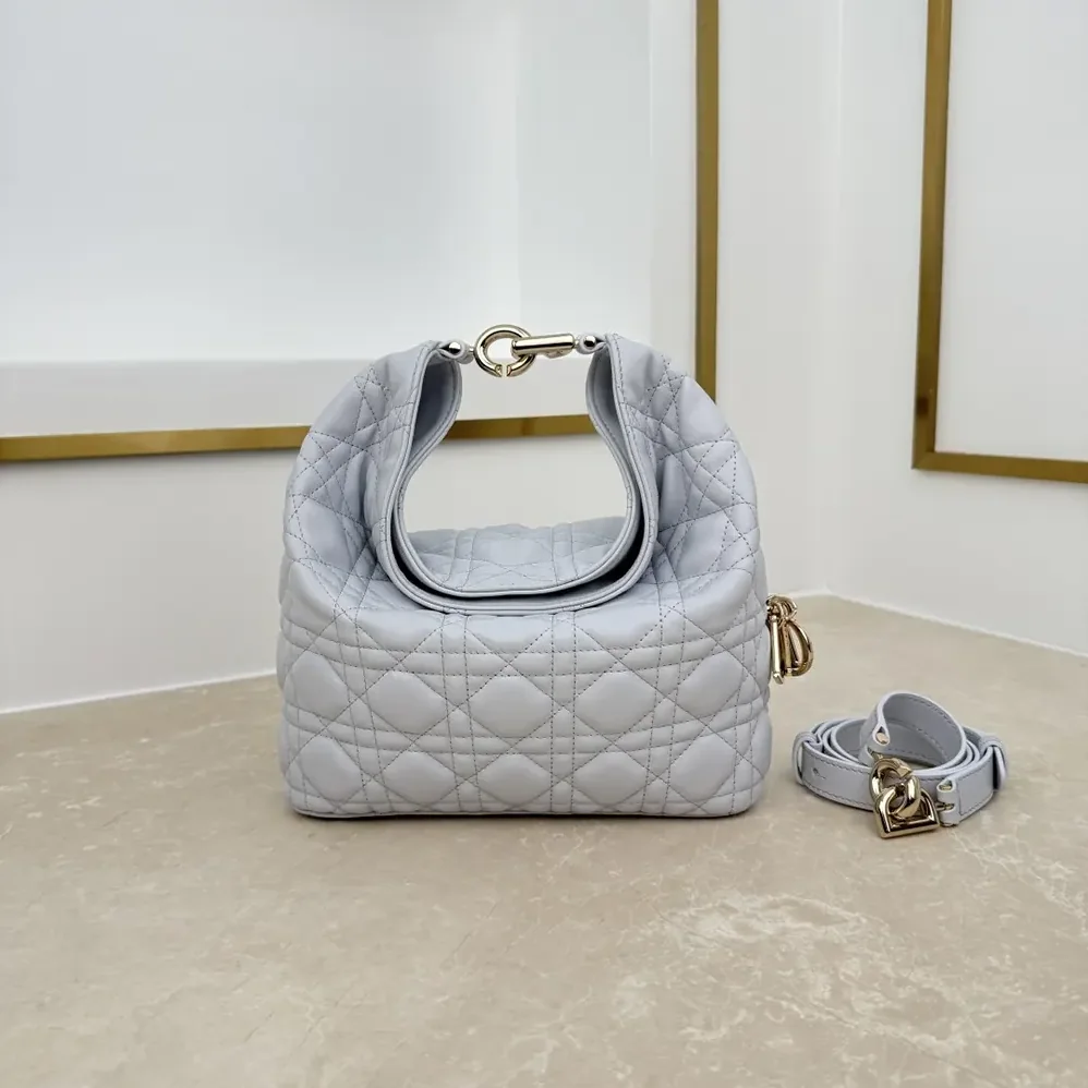 Dior Small Dior Toujours Hobo Bag Ice Blue Cannage Lambskin for Women Dior Small Dior Toujours Hobo Bag Ice Blue Cannage Lambskin for Women