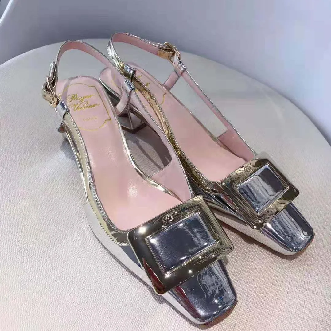 Roger Vivier Sling Back Vivier Pumps for Women in Silver Roger Vivier Sling Back Vivier Pumps for Women in Silver