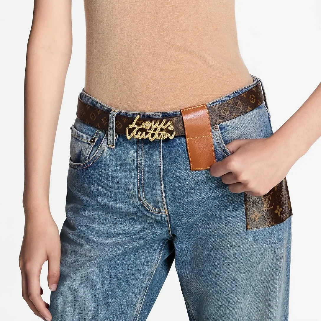 Louis Vuitton LV Script Belt Plum Monogram