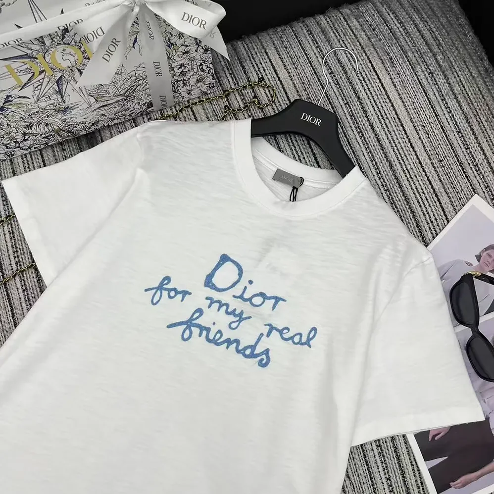 Dior DIOR AND HYLTON NEL T-Shirt Relaxed Fit White Cotton Jersey for Women
