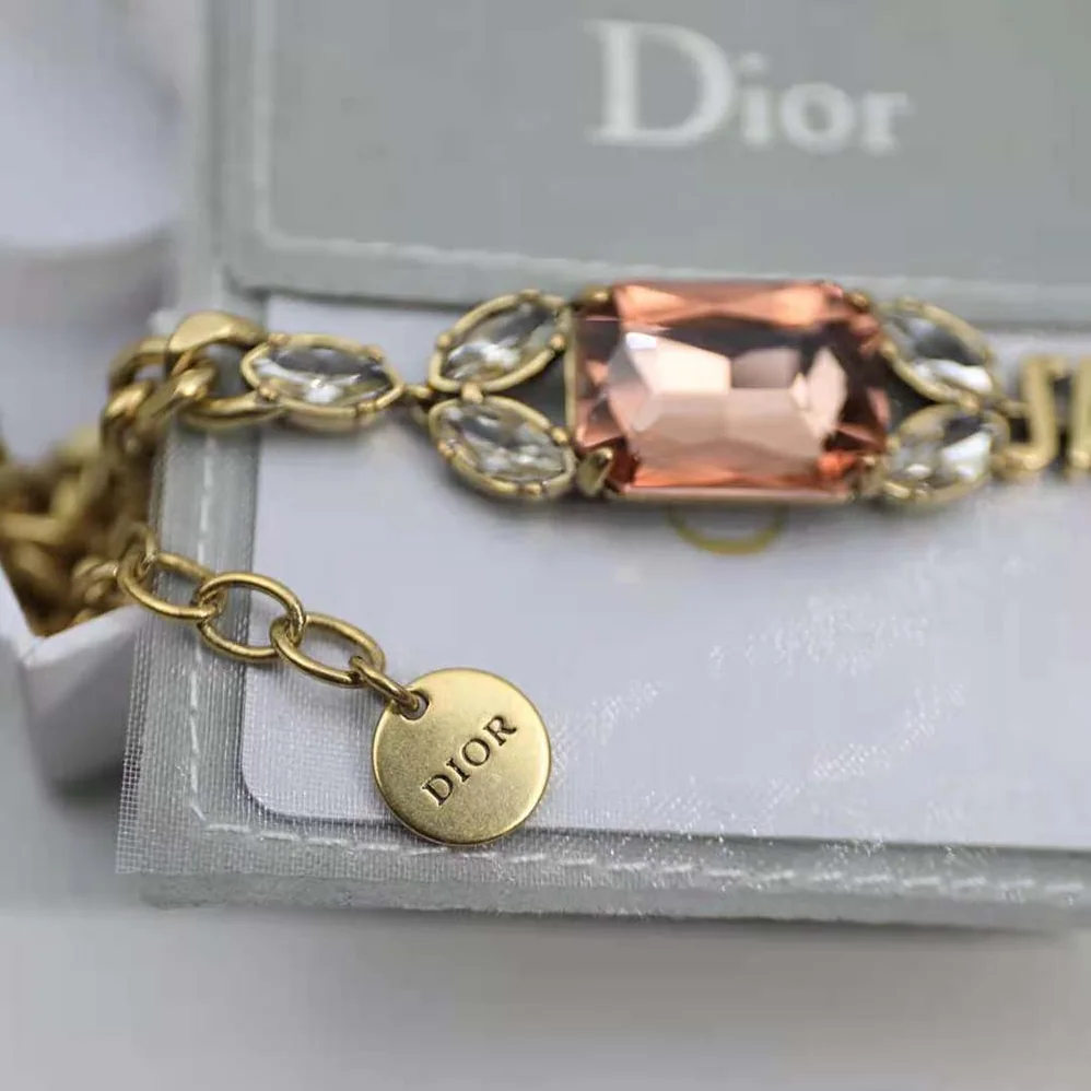 Dior J'Adior Bracelet Antique Gold-Finish Metal and Multicolor Crystals for Women Dior J'Adior Bracelet Antique Gold-Finish Metal and Multicolor Crystals for Women