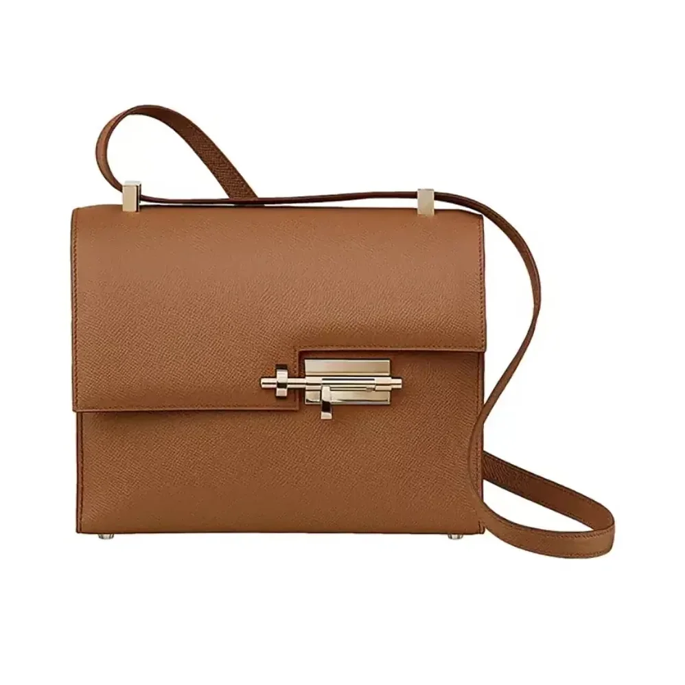 Hermes Verrou 21 Bag in Epsom Leather for Women in Brown/Gold Hermes Verrou 21 Bag in Epsom Leather for Women in Brown/Gold
