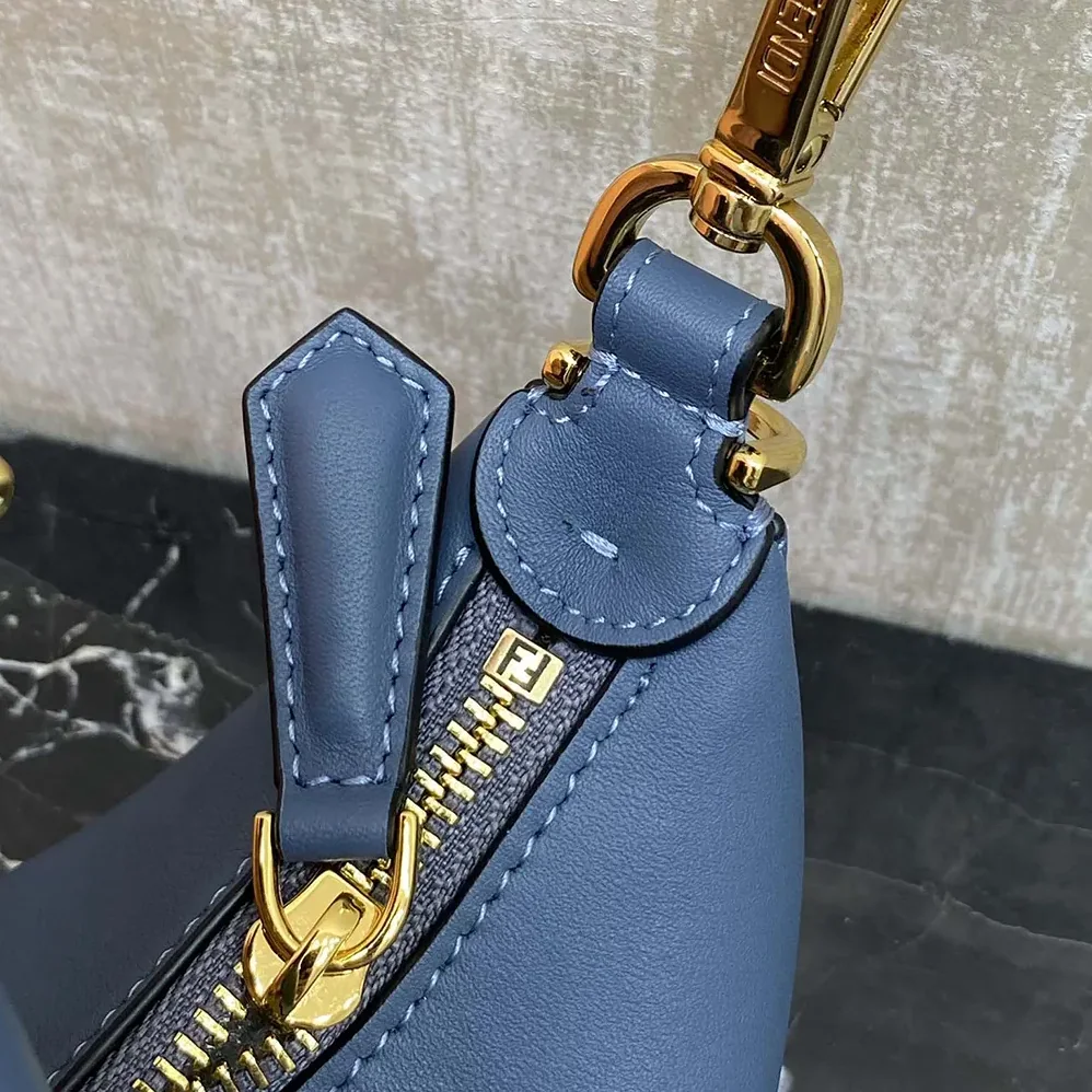 Fendi Fendigraphy Mini Blue Leather Mini for Women in bag