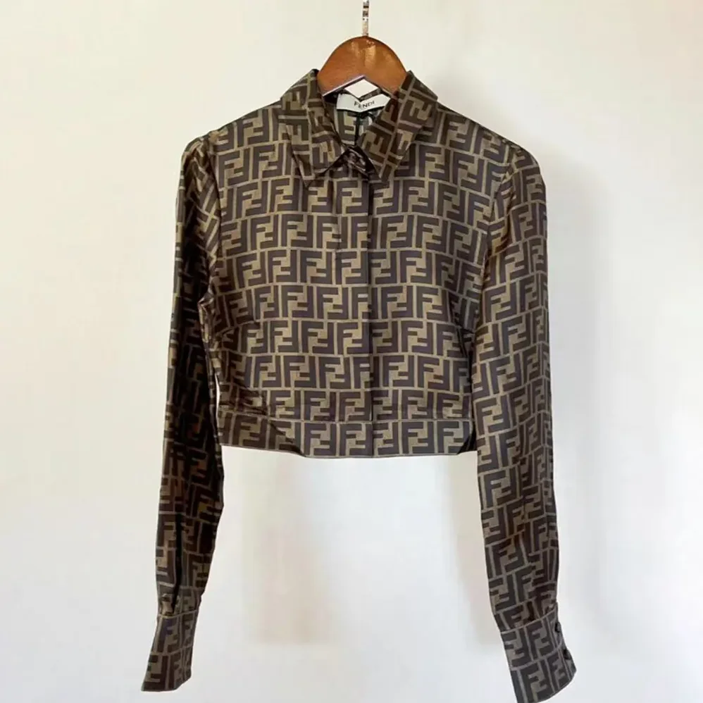 Fendi Brown FF Twill Top for Women