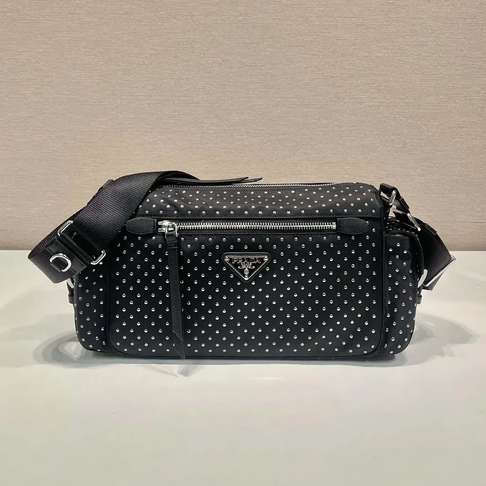 Prada Re for Women in Nylon Bag with Studs Prada Re for Women in Nylon Bag with Studs