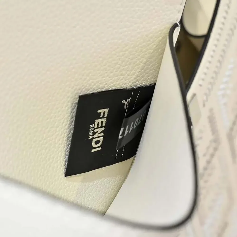 Fendi Peekaboo ISeeU Small Beige Leather Bag with FF Interlacing for Women