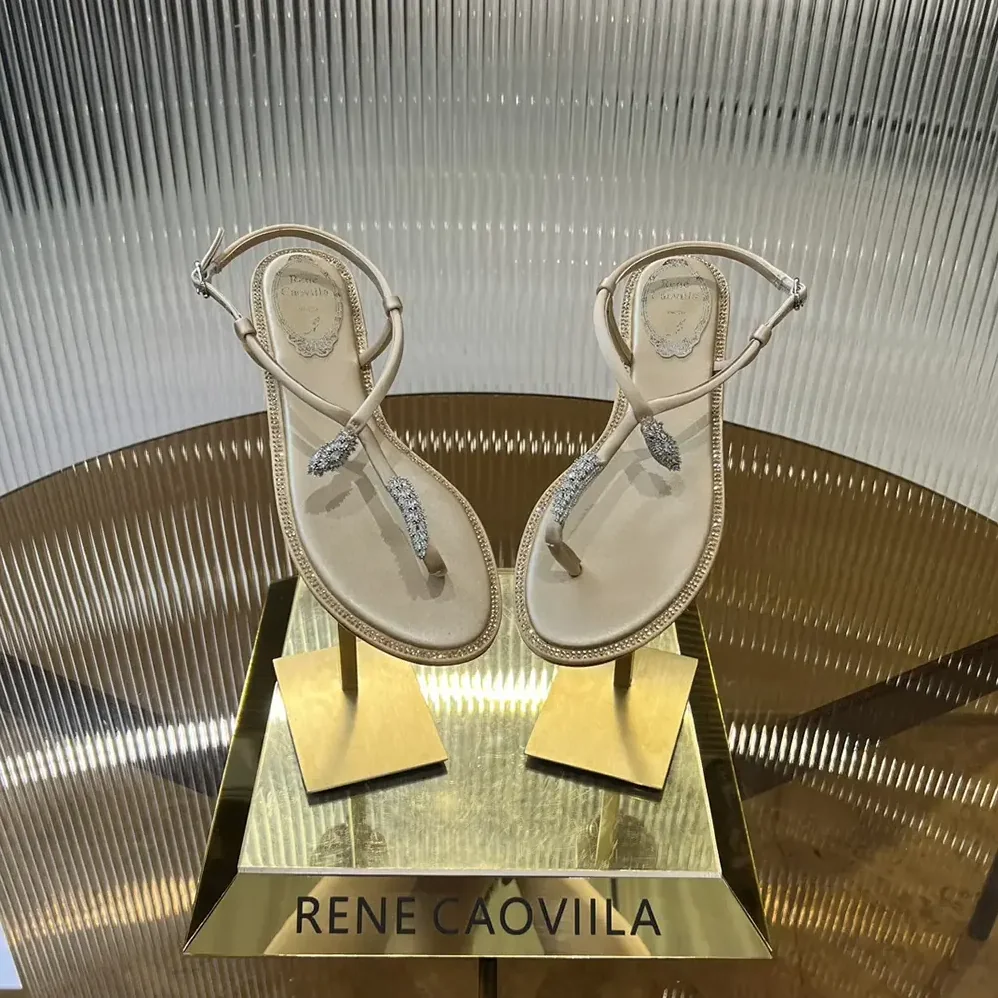 Rene Caovilla Serpente Nude Thong Sandal 10 for Women