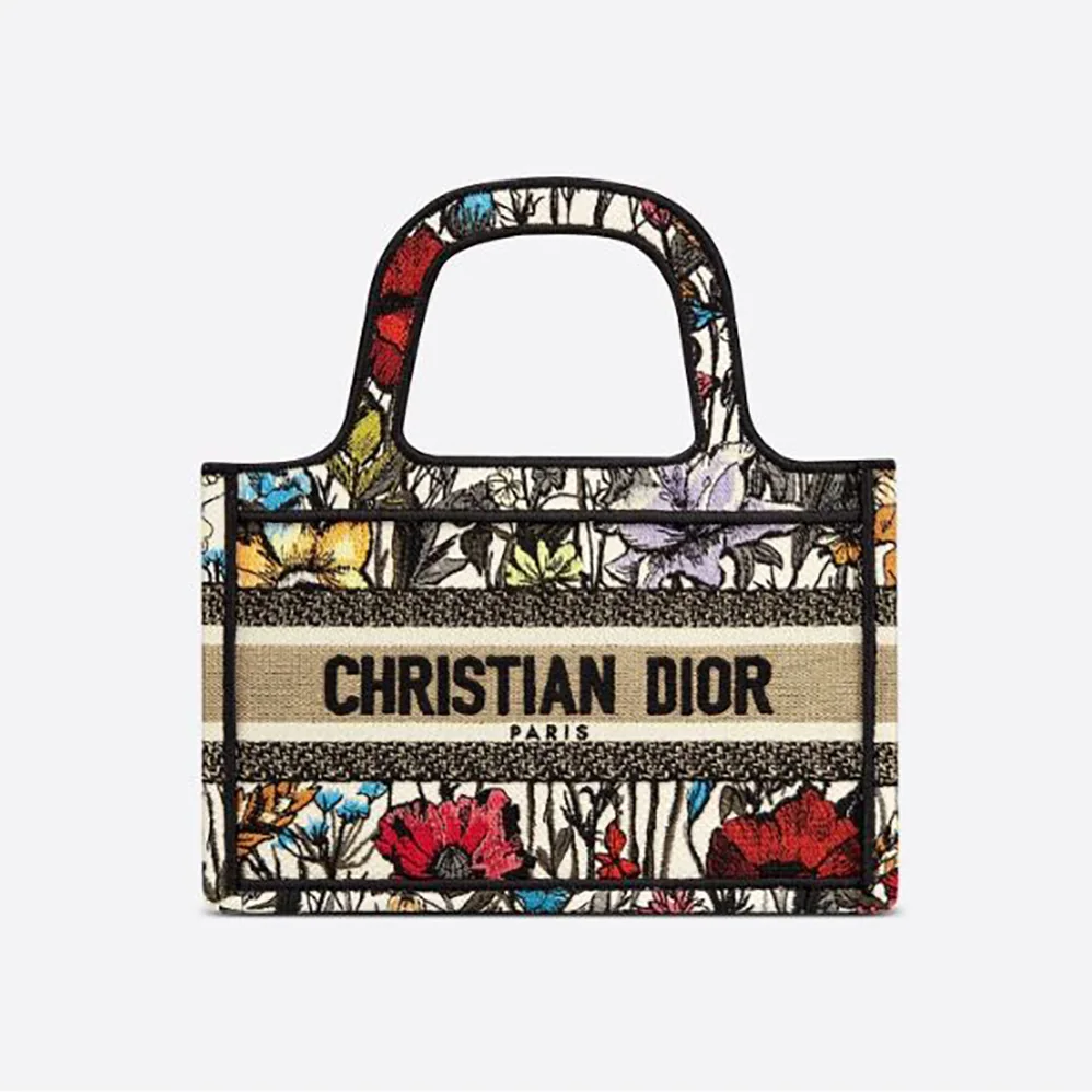 Dior Mini Dior Book Tote Multicolor Mille Fleurs Embroidery for Women Dior Mini Dior Book Tote Multicolor Mille Fleurs Embroidery for Women