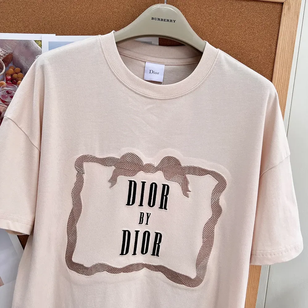 Dior Oversized Embroidered Book Cover T for Women in Shirt Pink Cotton Jersey
