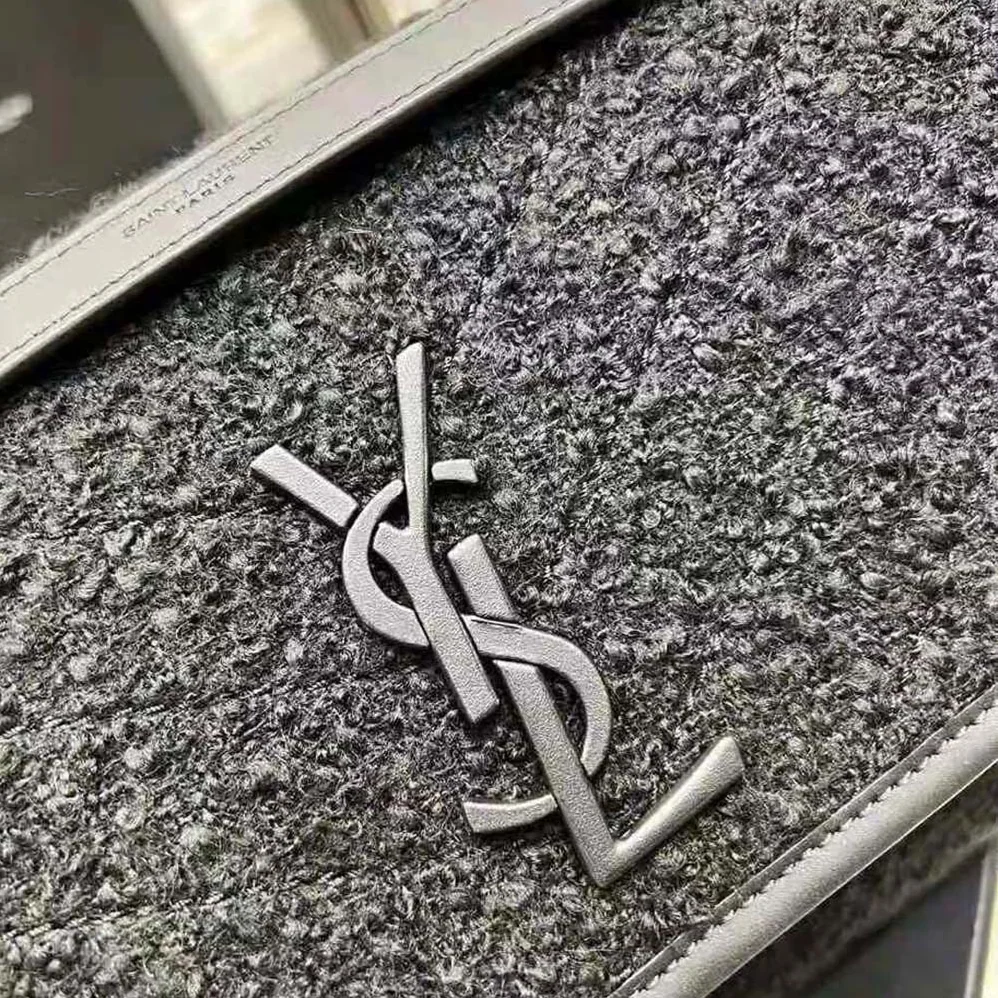 Saint Laurent YSL Niki Medium in Boucle Tweed and Smooth Leather for Women Saint Laurent YSL Niki Medium in Boucle Tweed and Smooth Leather for Women