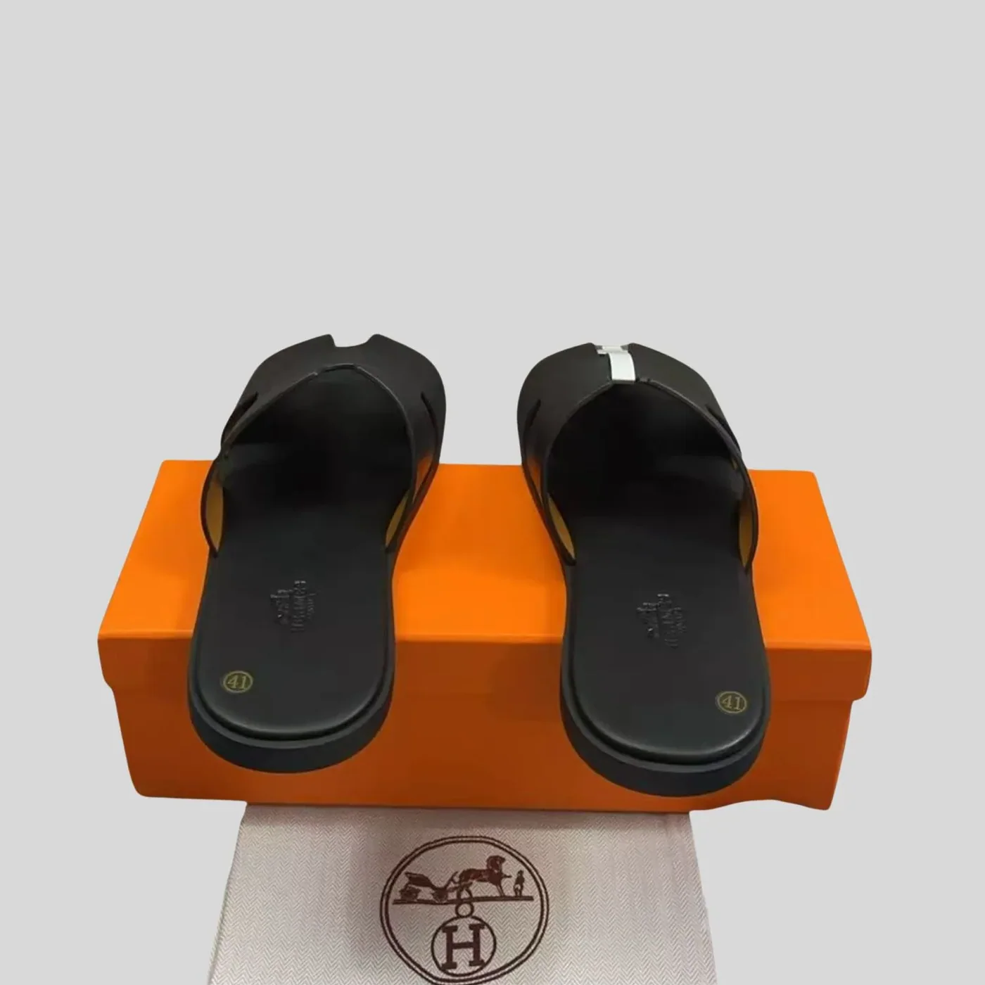 Hermes Izmir Sandals Black Hermes Izmir Sandals Black