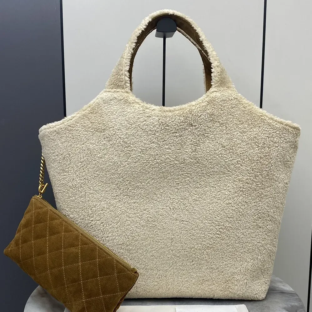 Saint Laurent YSL Icare In Shearling for Women in White