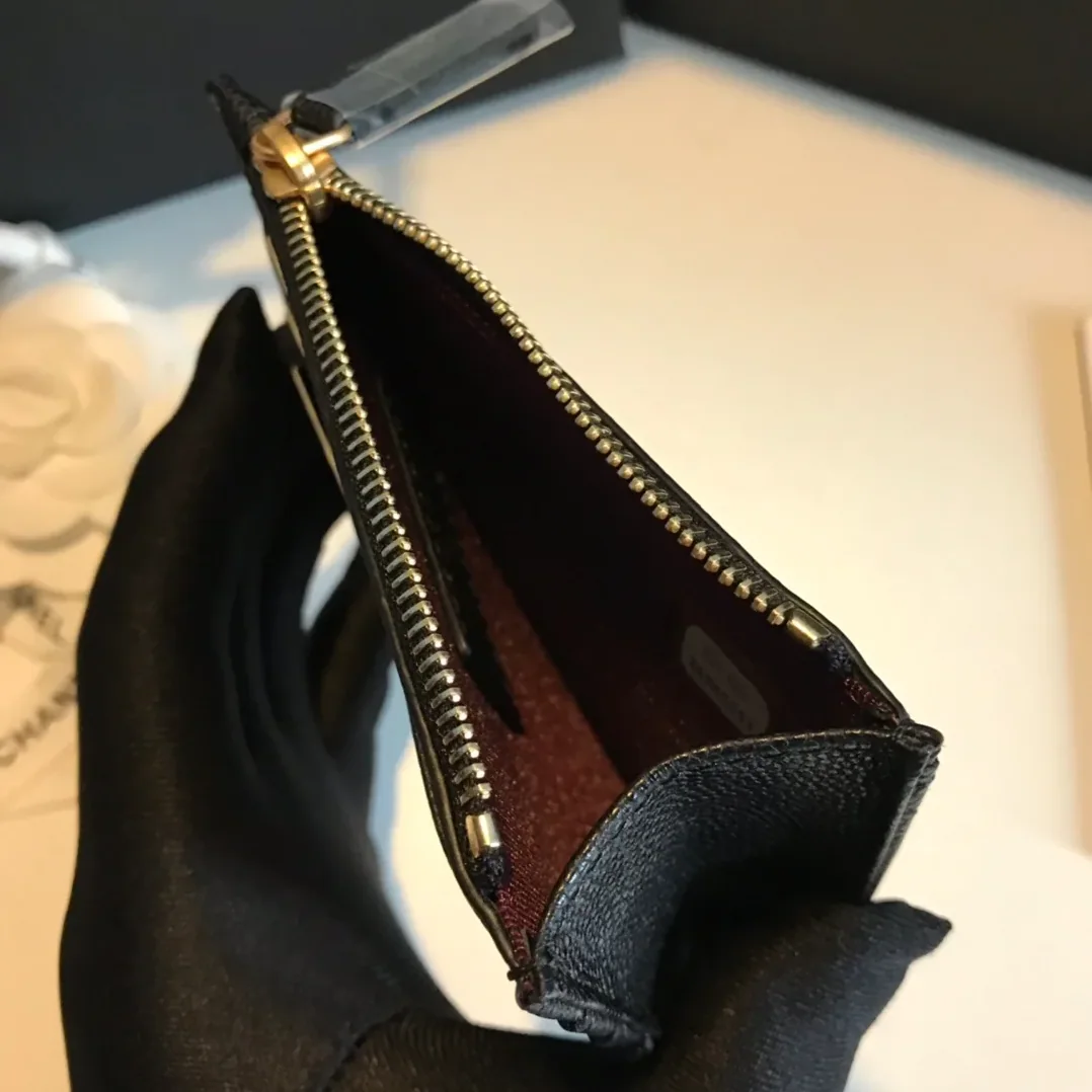 Chanel Flat Card Holder Black Bag /
