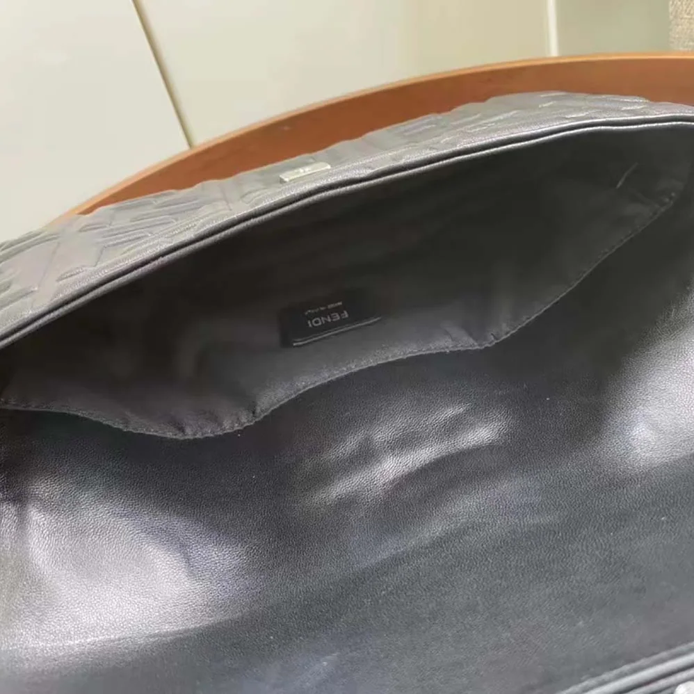 Fendi Baguette Black Calf Leather Bag for Men