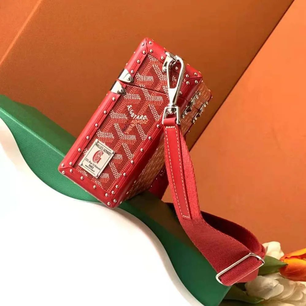 Goyard Cassette Trunk Bag in Goyardine Canvas & Clamecy Cowhide for Women in Red