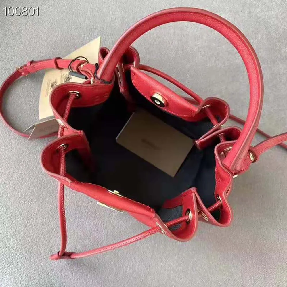 Burberry Monogram Motif Leather Bucket Bag for Women in Red