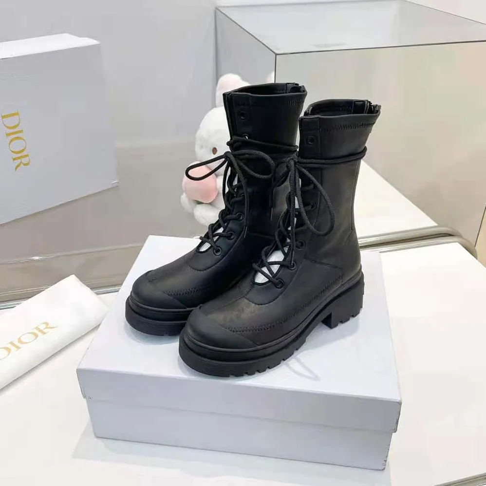 Dior Arcade Ankle Boot Black Stretch Lambskin for Women
