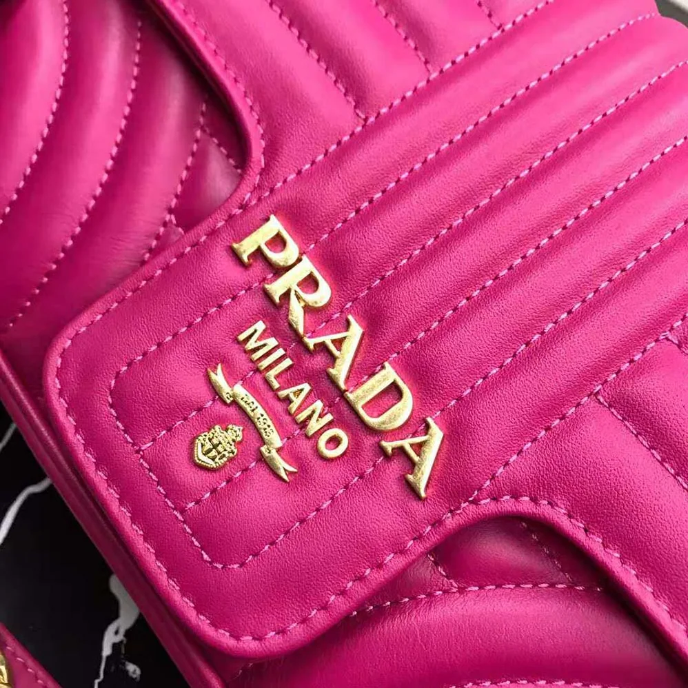 Prada Medium Leather Prada Diagramme Bag for Women in Rose