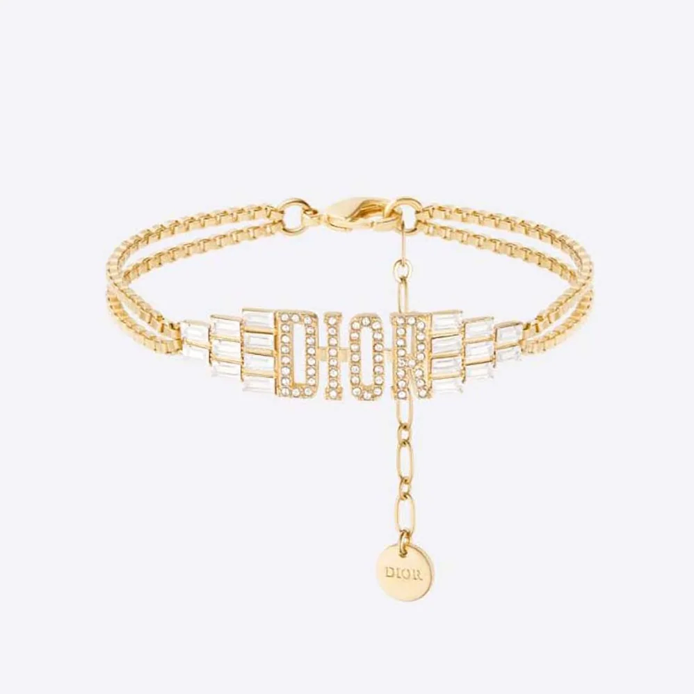 Dior Dio(r)evolution Bracelet Gold-Finish Metal and White Crystals for Women
