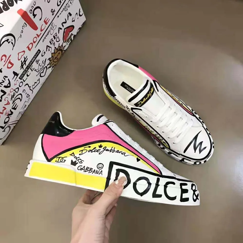Dolce Gabbana D&G Limited Edition Portofino Sneakers for Women in Pink