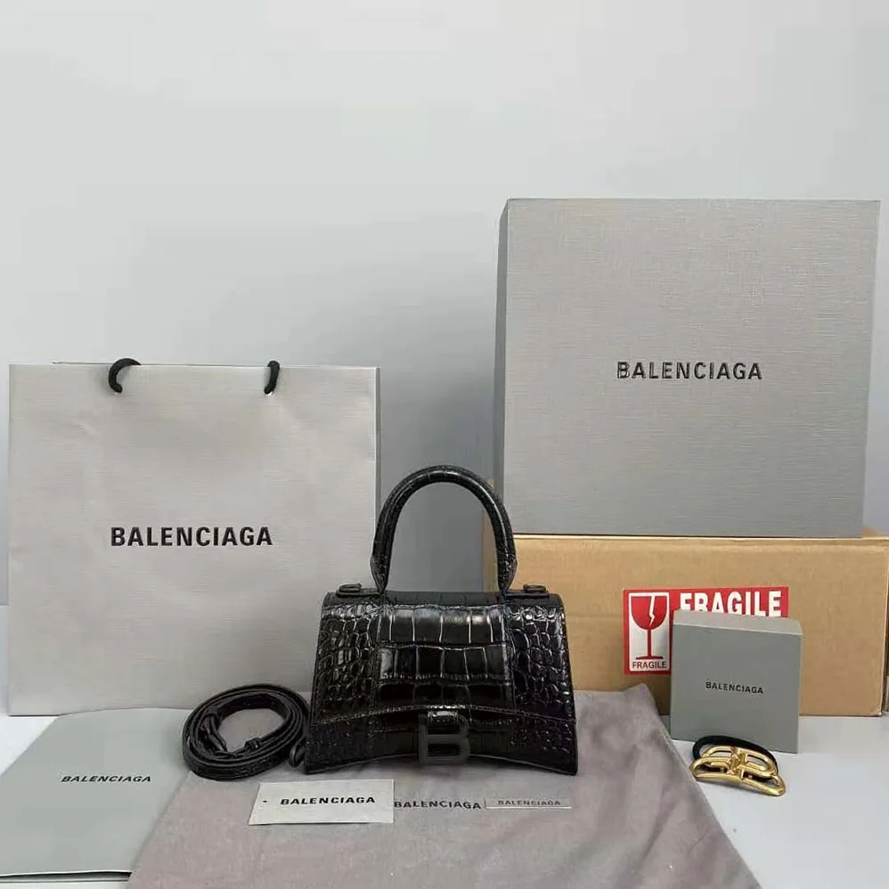 Balenciaga Hourglass XS Top Handle Bag for Women in Black Balenciaga Hourglass XS Top Handle Bag for Women in Black